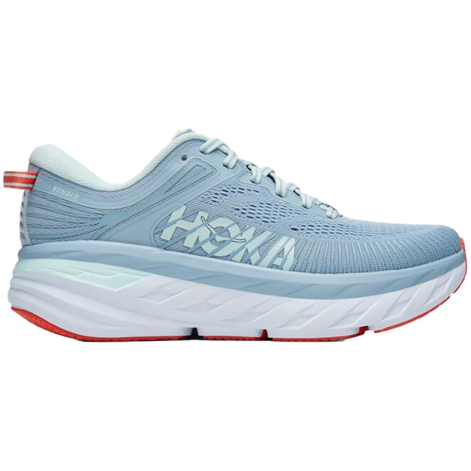 Women's Hoka Bondi 7, Blue Fog/Blue Glass, 10 D Wide