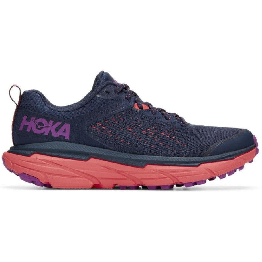 Women's Hoka Challenger ATR 6, Black Iris/Hot Coral, 10 D Wide