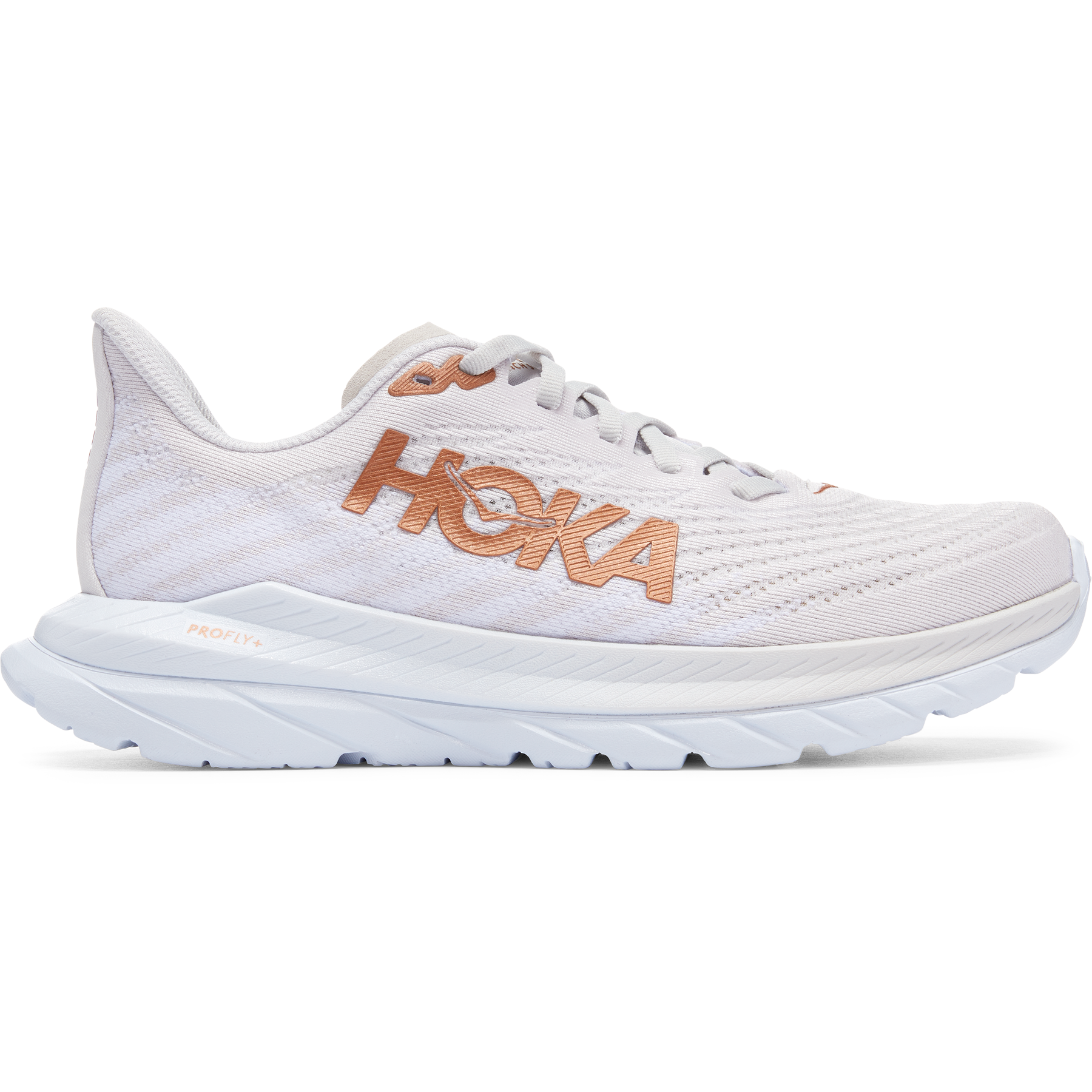 Women's Hoka Mach 5, White/Copper, 6.5 B Medium