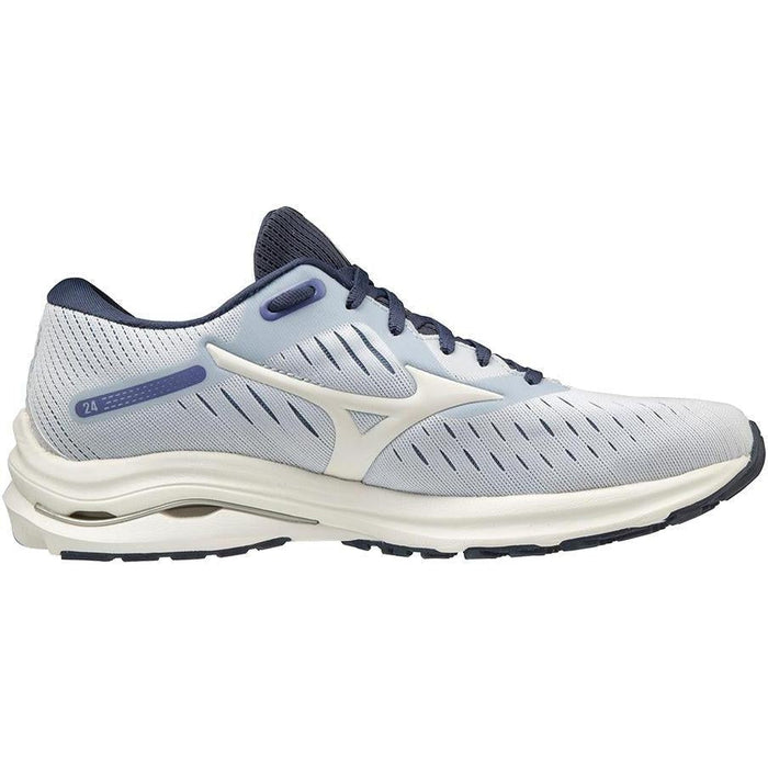 Women's Mizuno Wave Rider 24, Arctic Ice/Snow White, 6.5 B Medium