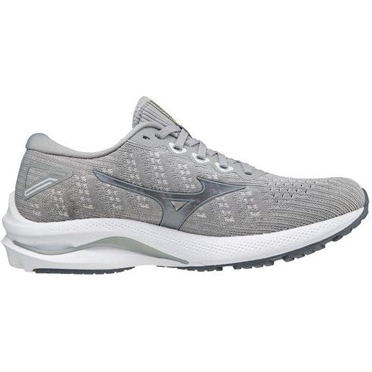 Women's Mizuno Wave Rider 25 Waveknit, Harbor Mist/Silver, 6 B Medium