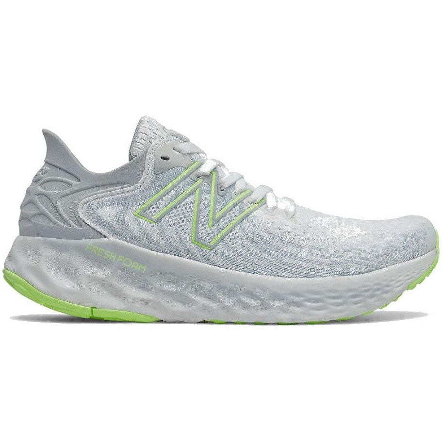 Women's New Balance Fresh Foam 1080 v11, White/Bleached Lime Glo, 5 B Medium