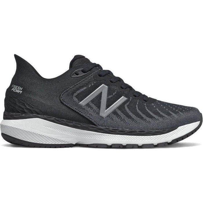 Women's New Balance Fresh Foam 860 v11, Black/White/Lead, 7 2A Narrow