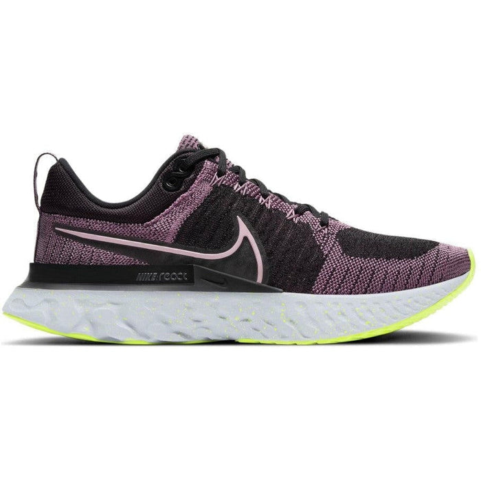 Women's Nike React Infinity Run Flyknit 2, Violet Dust/Elemental Pink/Black/Cyber, 6 B Medium