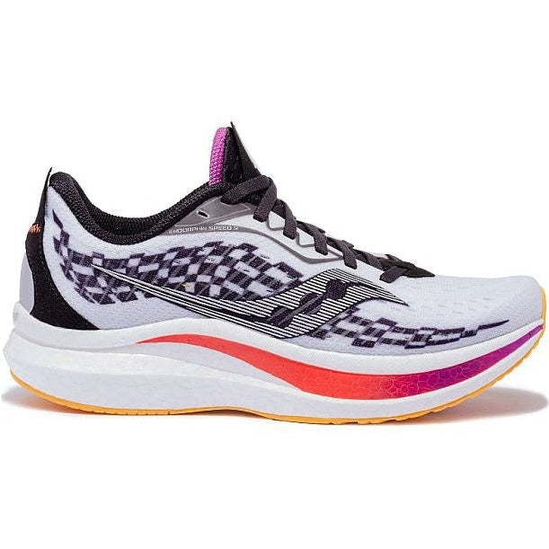 Women's Saucony Endorphin Speed 2, Grey/Ombre/White, 7 B Medium