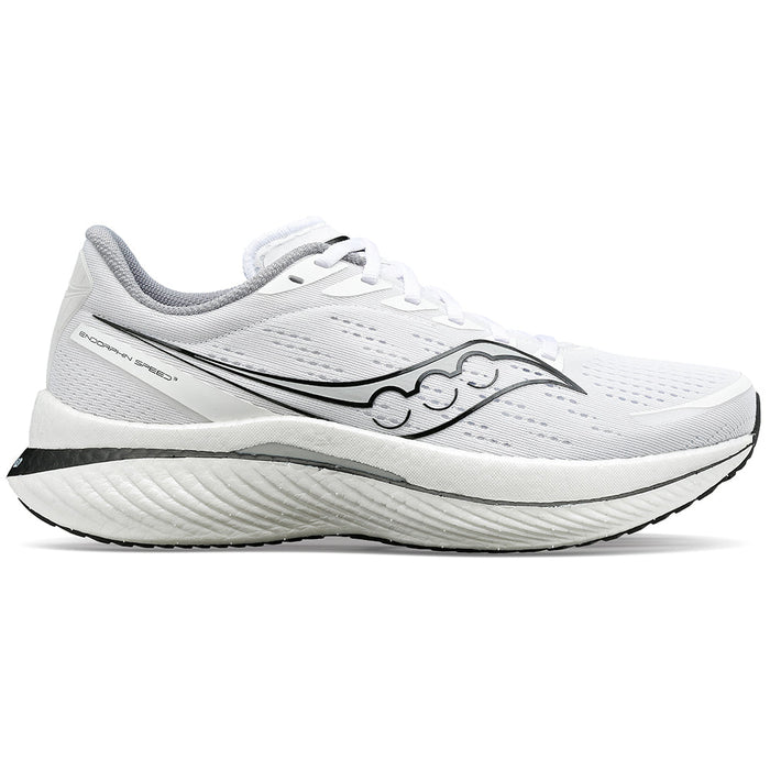 Women's Saucony Endorphin Speed 3, White/Black, 7 B Medium