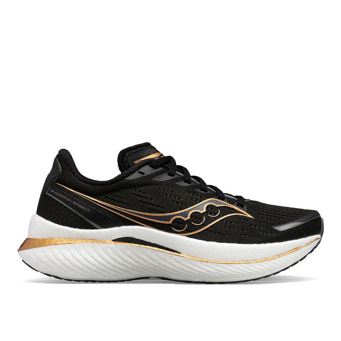 Women's Saucony Endorphin Speed 3, Black/Goldstruck, 10 B Medium