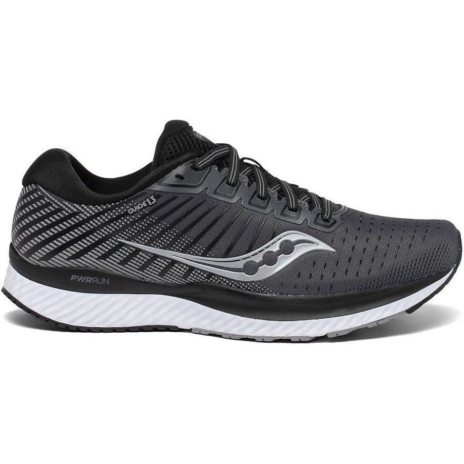 Women's Saucony Guide 13, Black/White, 7.5 D Wide