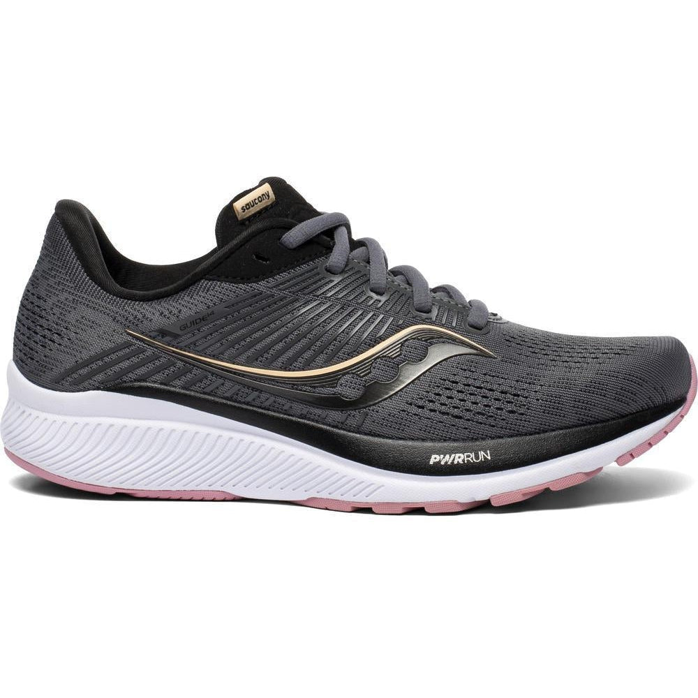 Women's Saucony Guide 14, Charcoal/Rose, 10.5 D Wide