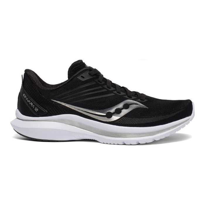 Women's Saucony Kinvara 12, Black/Silver, 6.5 B Medium