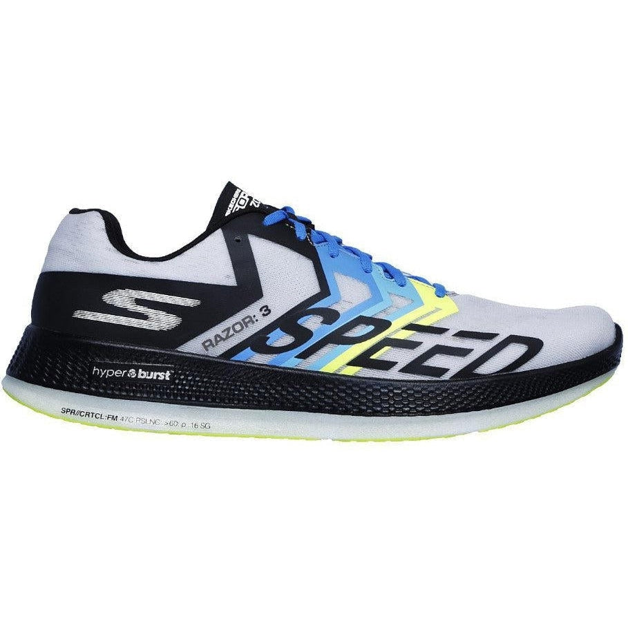 Women's Skechers Go Run Razor 3 Hyper, Black/Green, 10 D Wide