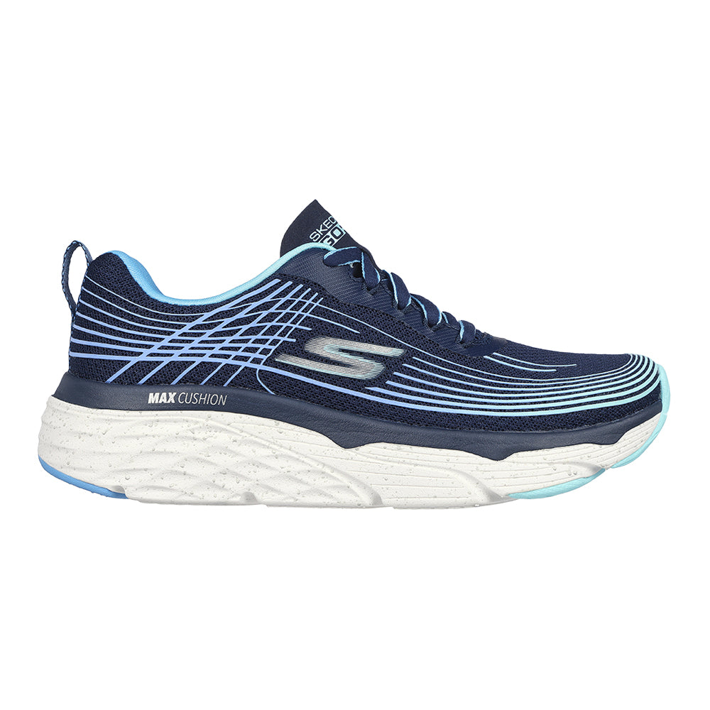 Women's Skechers Max Cushioning Elite-Galaxy Burst, Navy/Blue, 9 B Medium