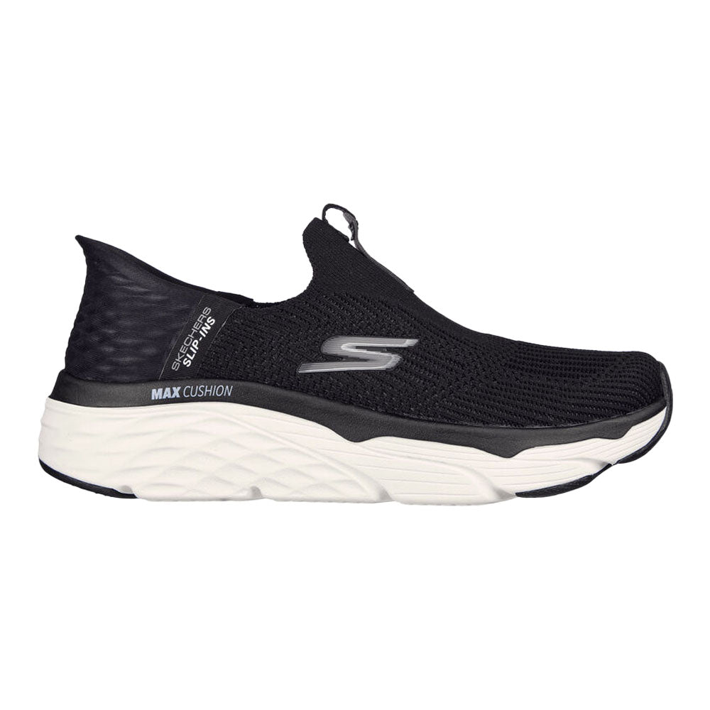 Women's Skechers Max Cushioning Elite-Smooth Transition, Black/White, 7 D Wide