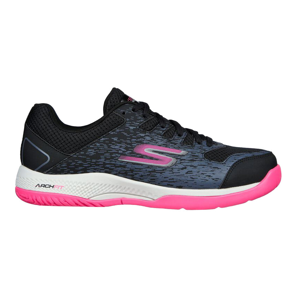 Women's Skechers Pickleball, Black/Pink, 8.5 B Medium