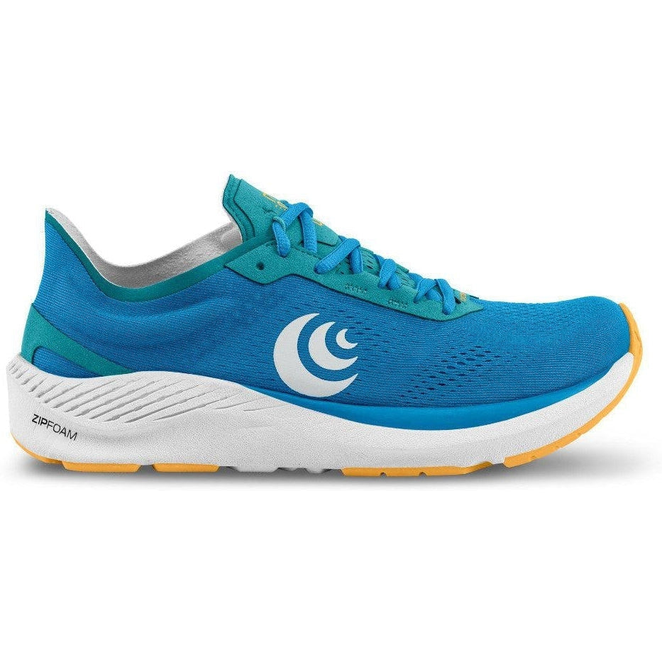 Women's Topo Athletic Cyclone, Sky/Gold, 7 B Medium