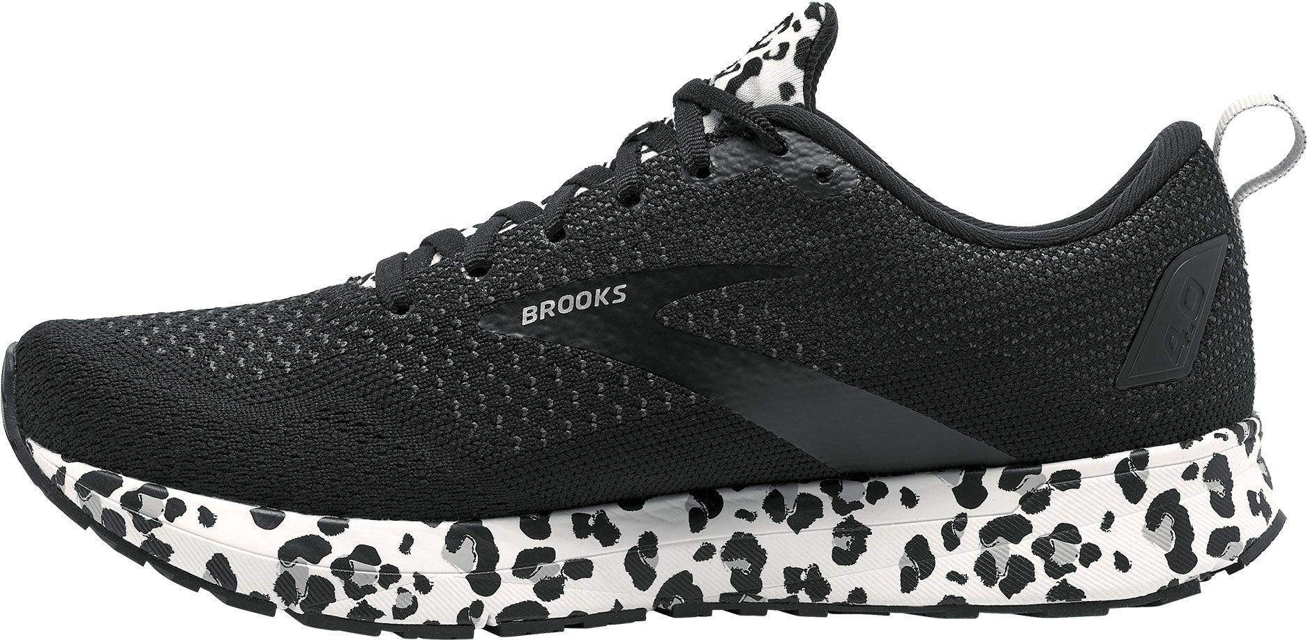 Women's Brooks Revel 4, Black/White/Silver, 9 B Medium
