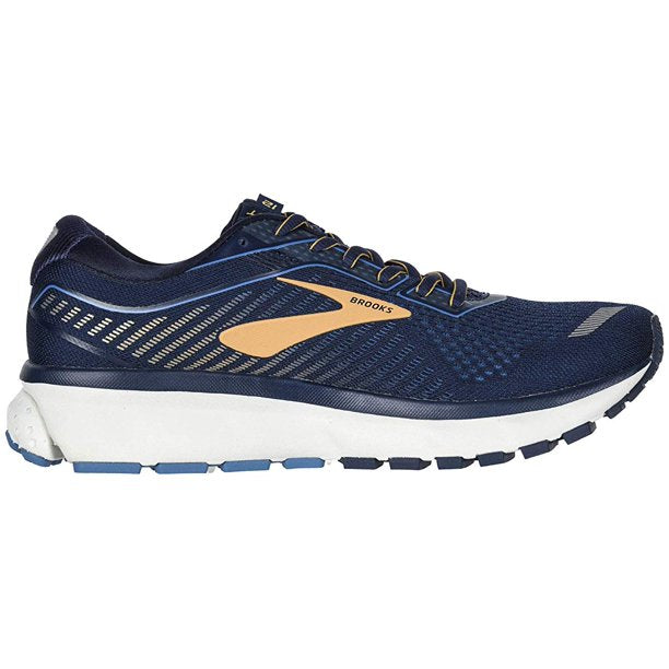 Men's Brooks Ghost 12, Navy/Deep Water/Gold, 10.5 4E Extra Wide