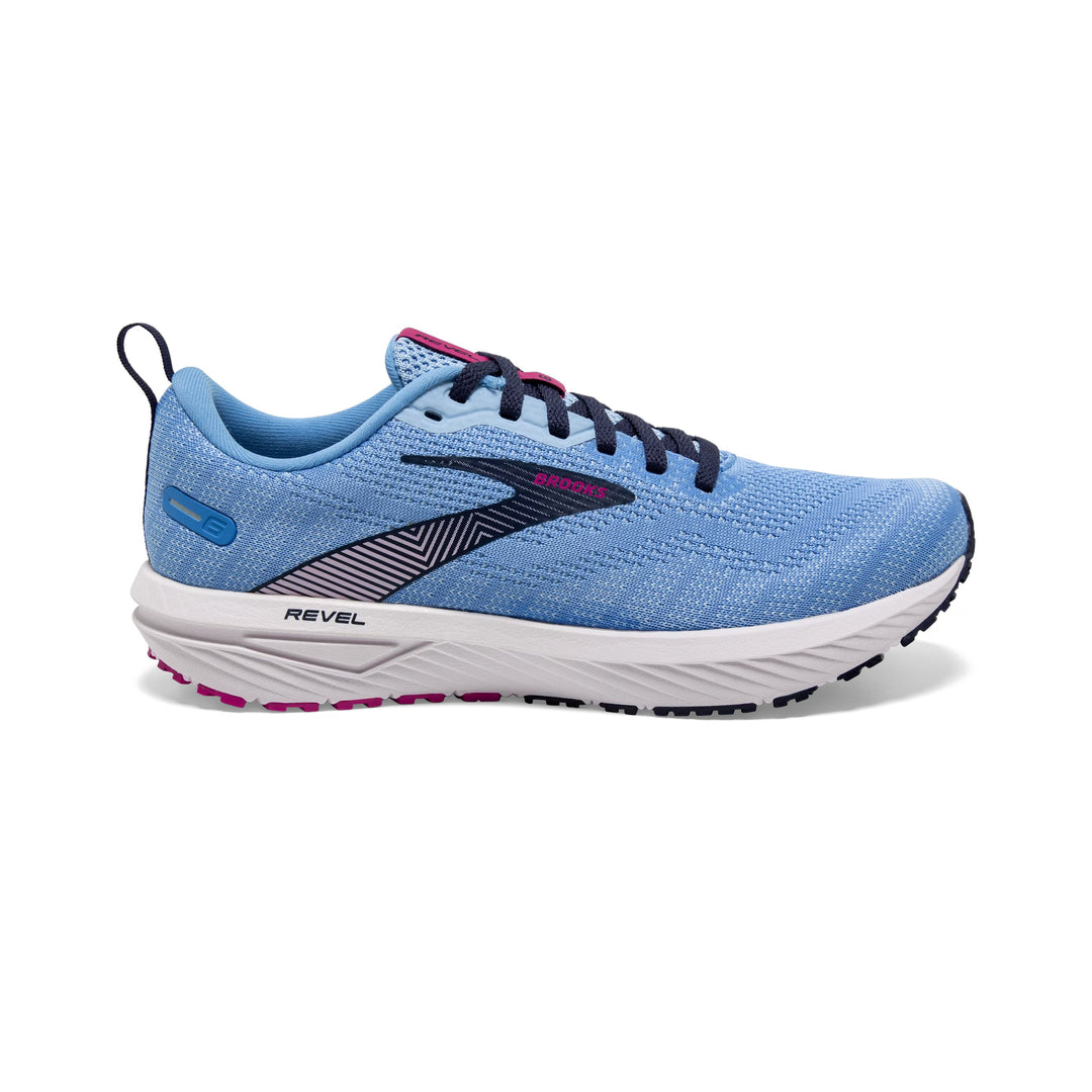 Women's Brooks Revel 6, Marina/Lilac Rose/Pink Lady, 8 B Medium