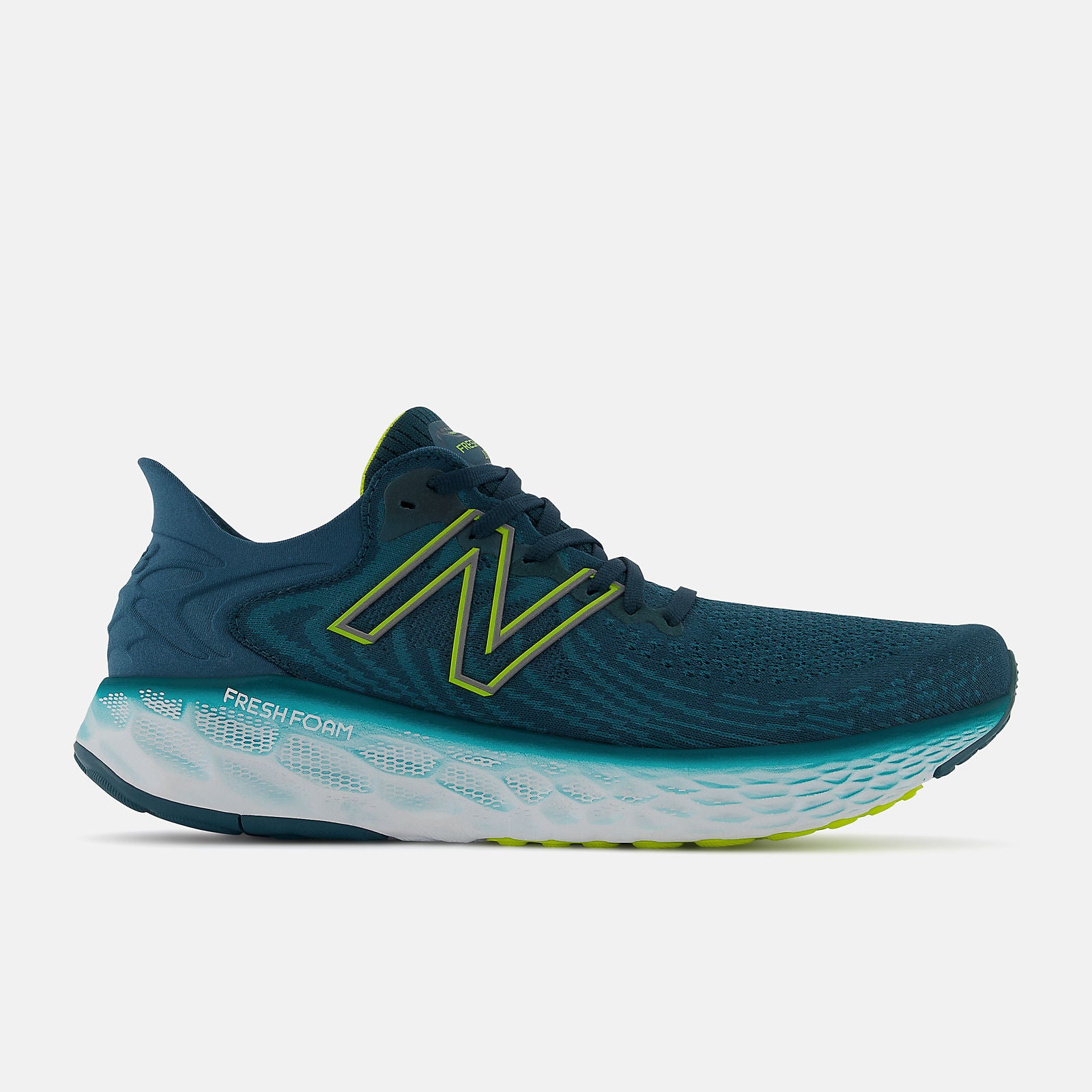 Men's New Balance Fresh Foam 1080 v11, Trek/Sulfur Yellow, 13 D Medium