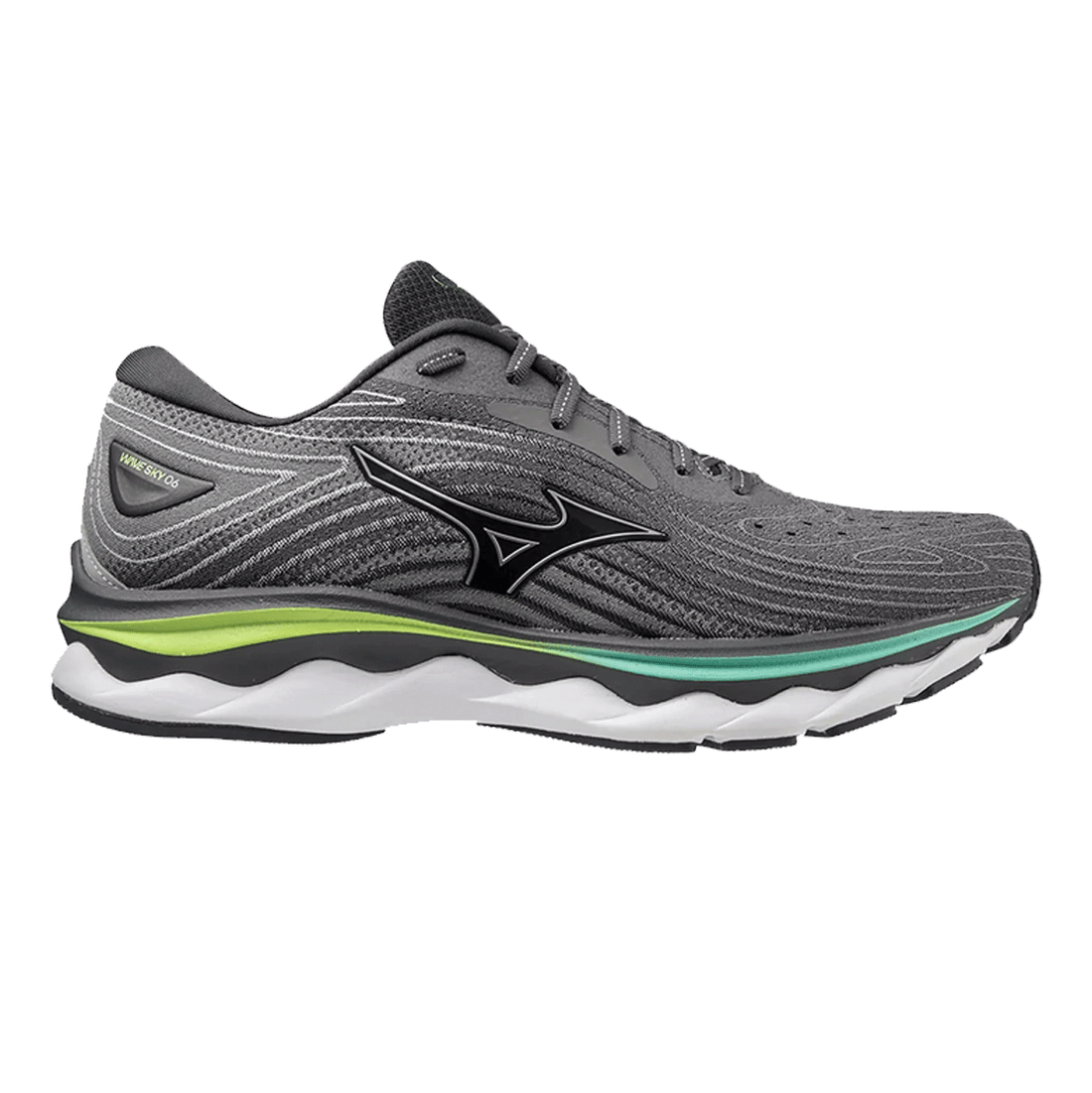 Men's Mizuno Wave Sky 6, Quiet Shade/Silver, 10 D Medium