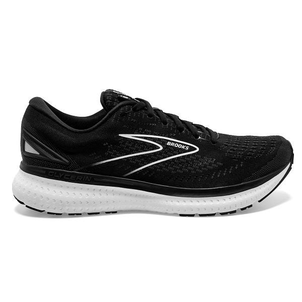 Women's Brooks Glycerin 19, Black/White, 9.5 D Wide