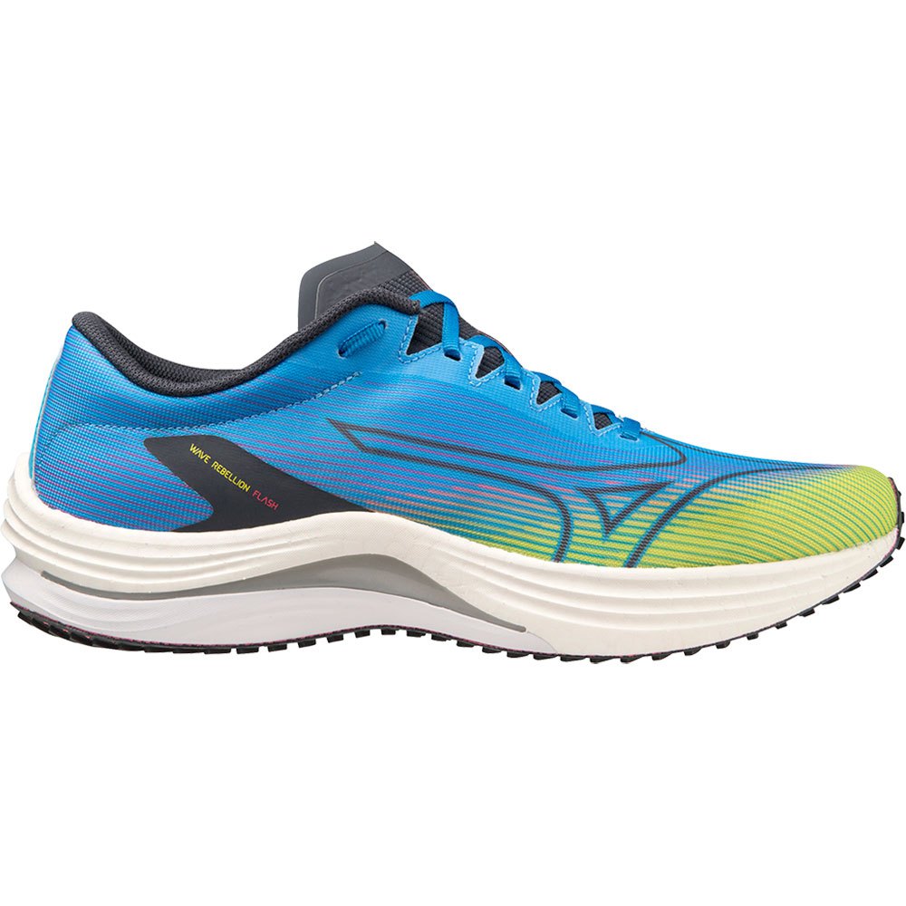 Men's Mizuno Wave Rebellion Flash, Bolt/Ombre Blue, 10 D Medium — RELAY