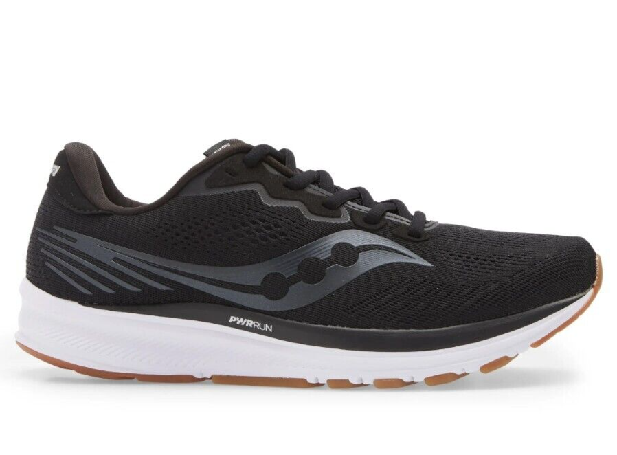 Men's Saucony Ride 14, Black/Gum, 12 D Medium