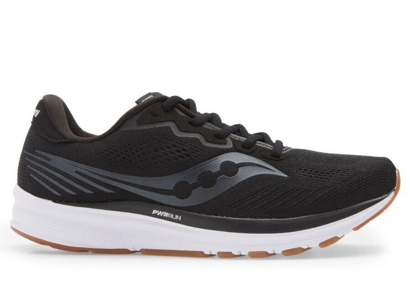Men's Saucony Ride 14, Black/Gum, 11 D Medium