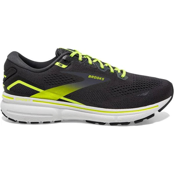 Men's Brooks Ghost 15, Ebony/White/Nightlife, 11.5 D Medium