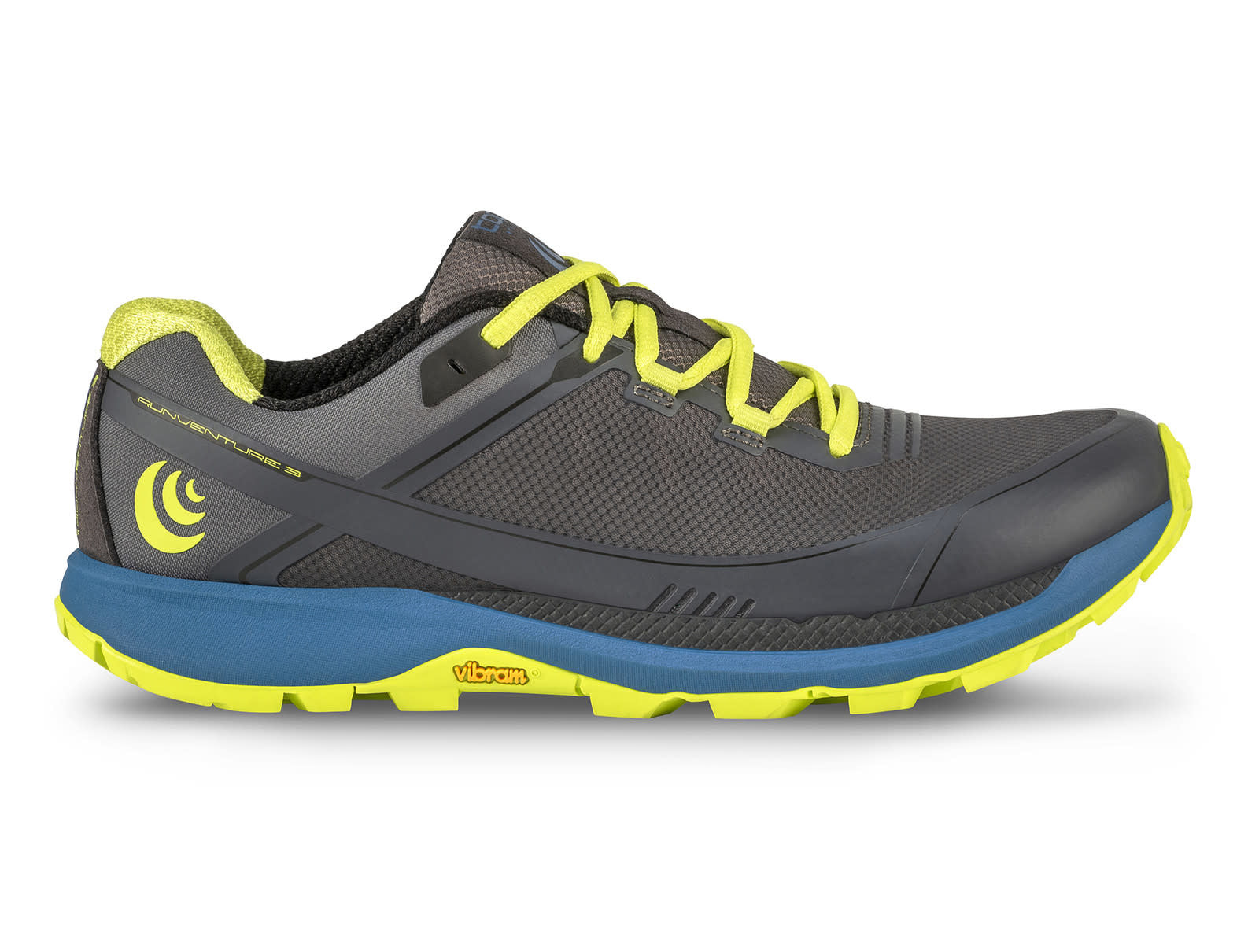 Women's Topo Athletic Runventure 3, Grey/Green, 6.5 B Medium