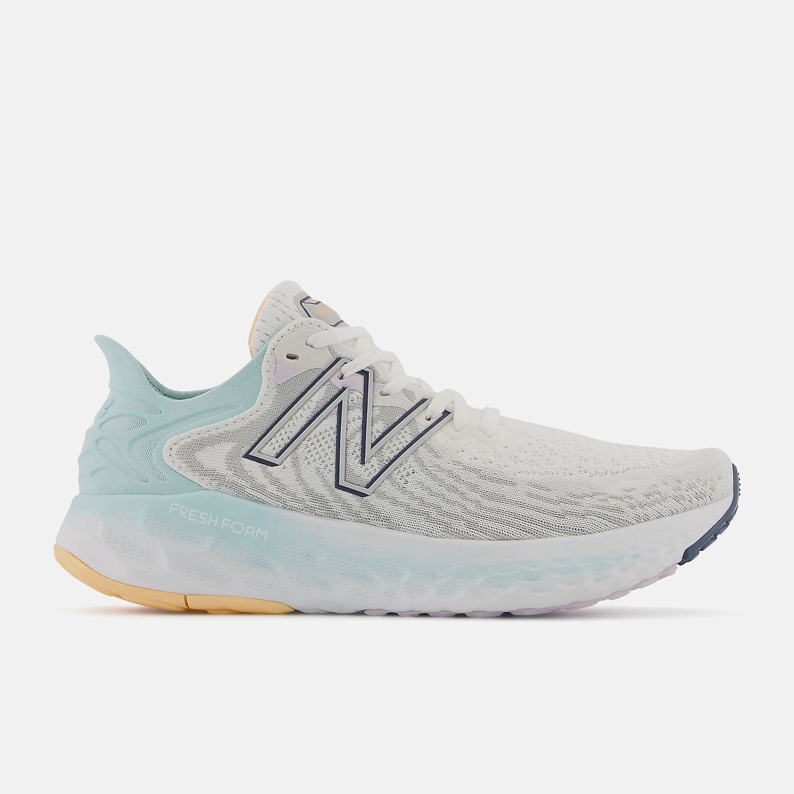 Women's New Balance Fresh Foam 1080 v11, White/Blue Chill, 9.5 B Medium