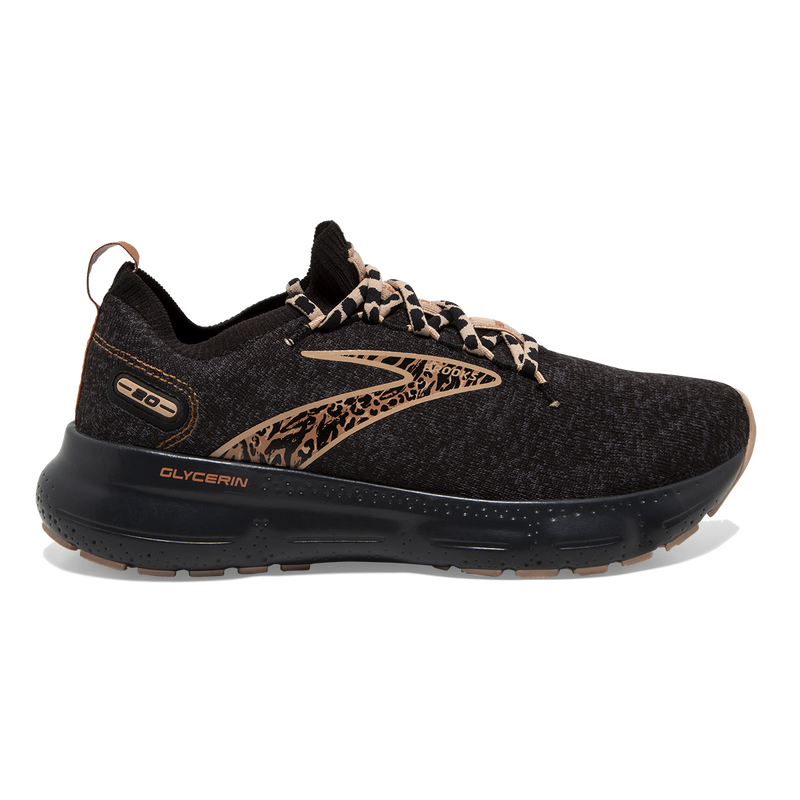Women's Brooks Glycerin StealthFit 20, Black/Ebony/Maple, 9 B Medium