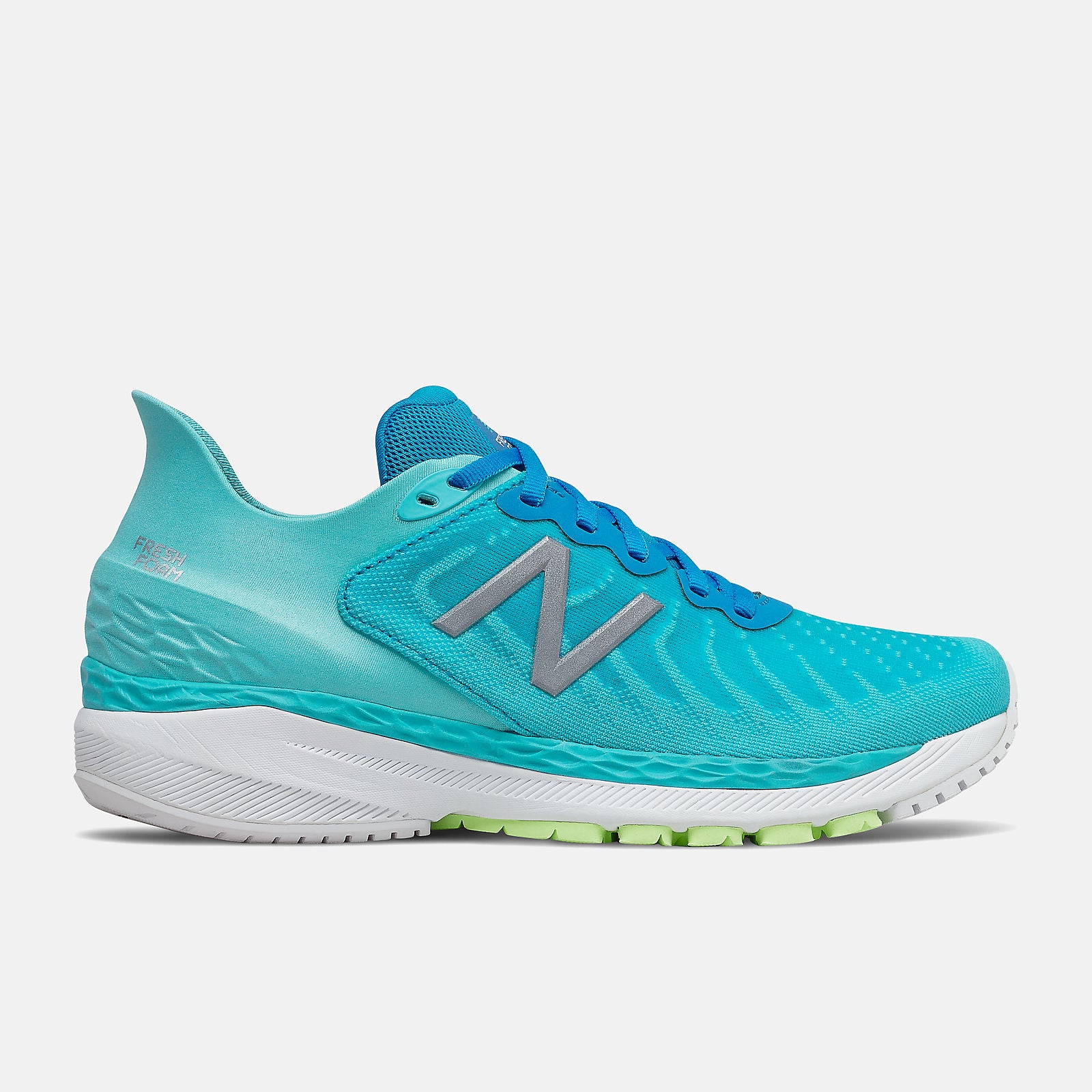 Women's New Balance Fresh Foam 860 v11, Virtual Sky/Bleached Lime Glo, 9 B Medium